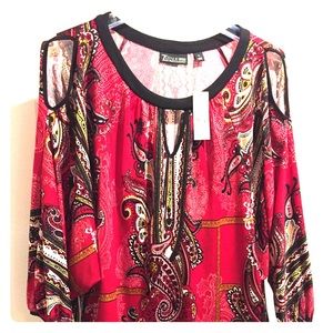 NYC long sleeve cold shoulder top XL